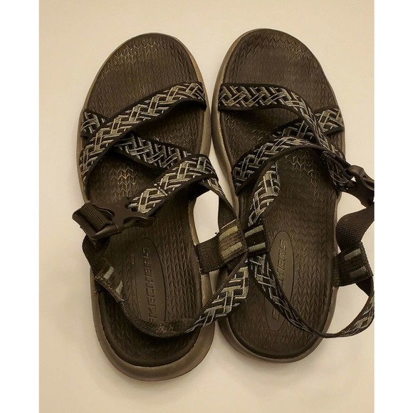 Skechers sandals Mens Black Size 11 and half Size Tag Missing - Picture 1 of 12